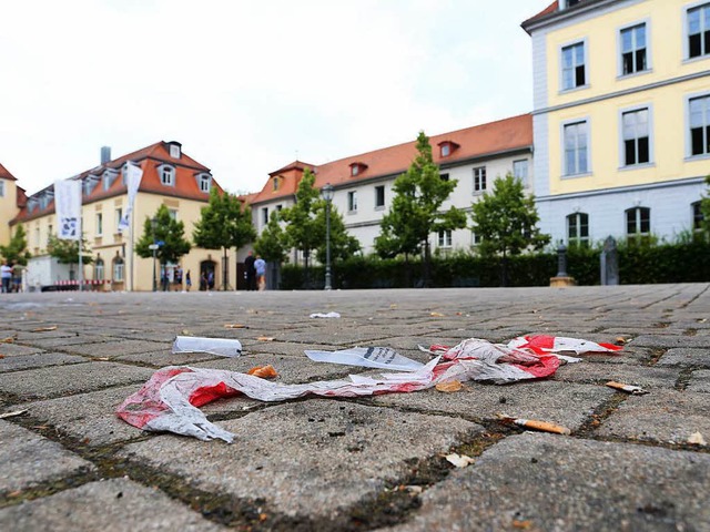 Der Ort des Anschlags in Ansbach vor z...Tter war zuvor in Behandlung gewesen.  | Foto: dpa