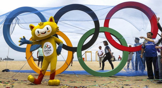 Maskottchen Vinicius, die Olympischen ...losgehen mit dem Weltfest des Sports.   | Foto: dpa