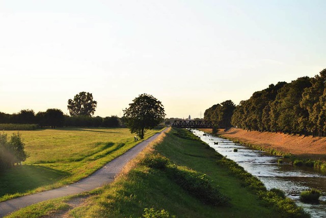 Das Bild zeigt den  Renchdamm in Oberk...Flusses:  zwischen Renchen und Erlach.  | Foto: rob