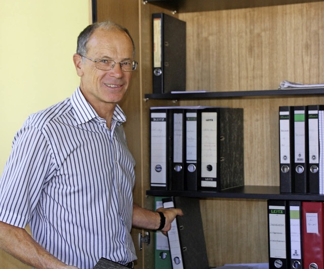 Brgermeister Joachim Ruth rumt nach ...en sein  Amtszimmer im Wyhler Rathaus.  | Foto: Ruth Seitz