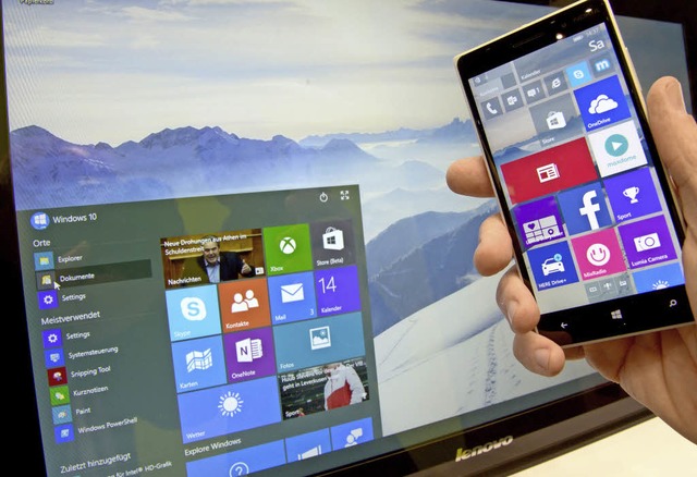 Windows 10: Mit Kacheln und Startmen   | Foto: dpa