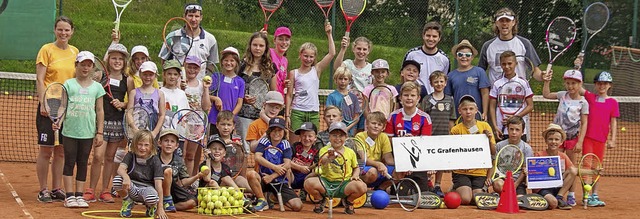 33 Kinder und Jugendliche hatten viel Spa im Tenniscamp des TC Grafenhausen.   | Foto: Seifried