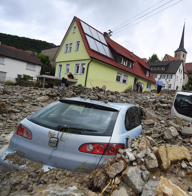 Soll sich nicht wiederholen: das Unglck in Braunsbach vom Mai  | Foto: dpa