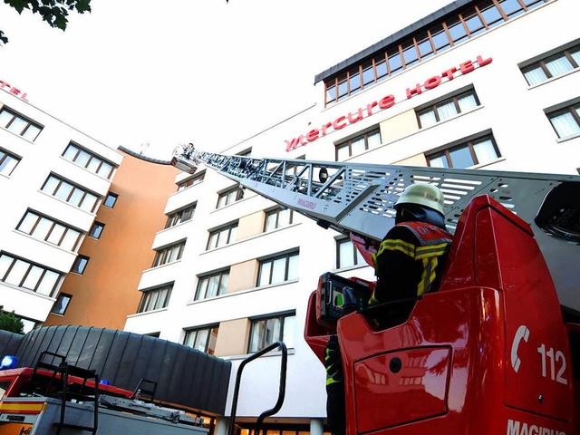 Die Feuerwehr konnte den Brand in eine...nburger Hotelsauna frhzeitig lschen.  | Foto: WOLFGANG KUENSTLE               