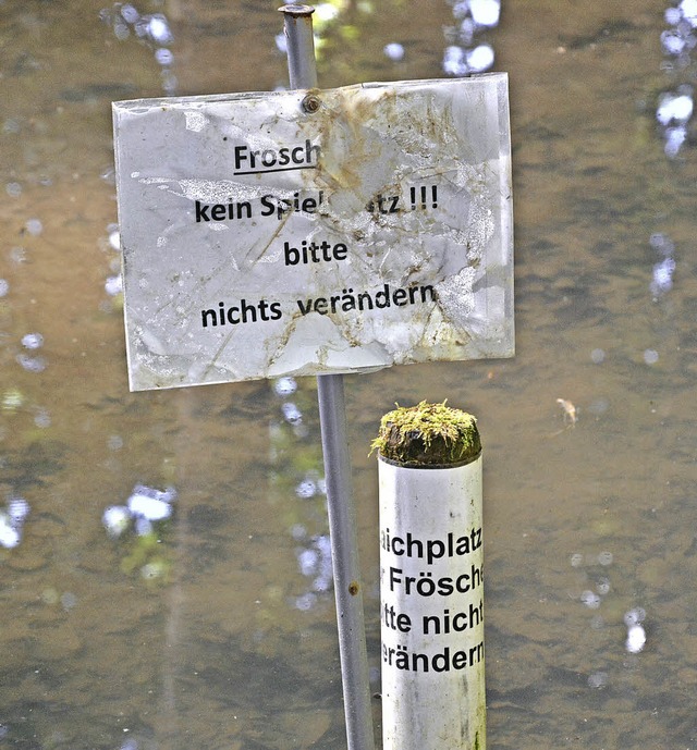 Auch Schilder konnten das Biotop nicht vor Zerstrung bewahren.  | Foto: Heinz u. Monika Vollmar