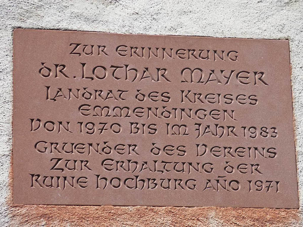 Gedenktafel zu Ehren des Landrats Lothar Mayer