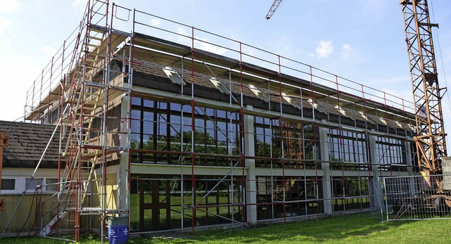 Eingerstet: die Wollbacher Kandertalhalle  | Foto: Markus Maier