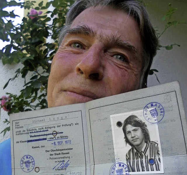 Michael Lange und sein Lappen &#8211; mit 60 und mit 16 Jahren.   | Foto: Privat