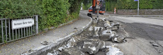 Dicke Brocken Beton zu knacken haben d...icht nur nrdlich der Basler Strae...  | Foto: Markus Maier