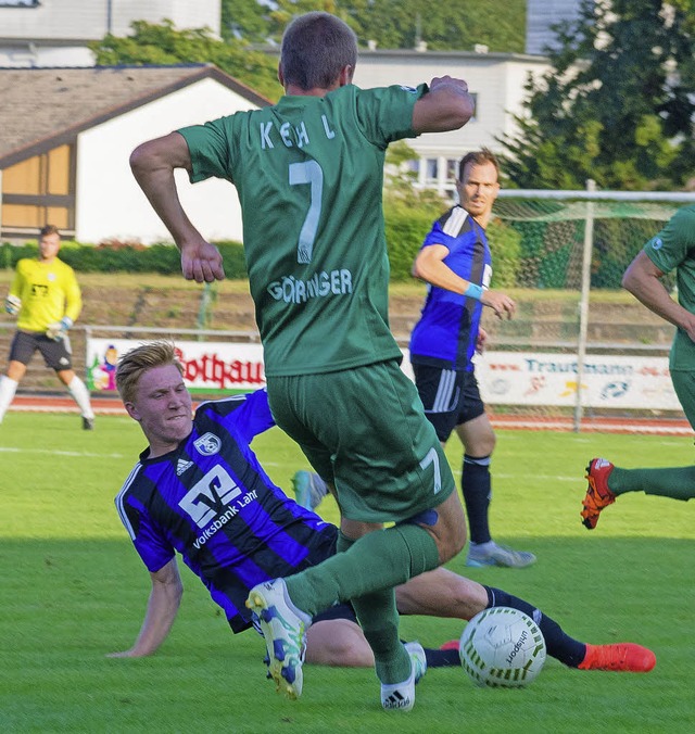 Die Kicker des SC Lahr sind stark in der Defensive gefordert.   | Foto: udk