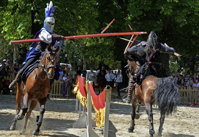 Auch mittelalterliche Reiterspiele sta...ischen  Ribeauvill auf dem Programm.   | Foto: Verein