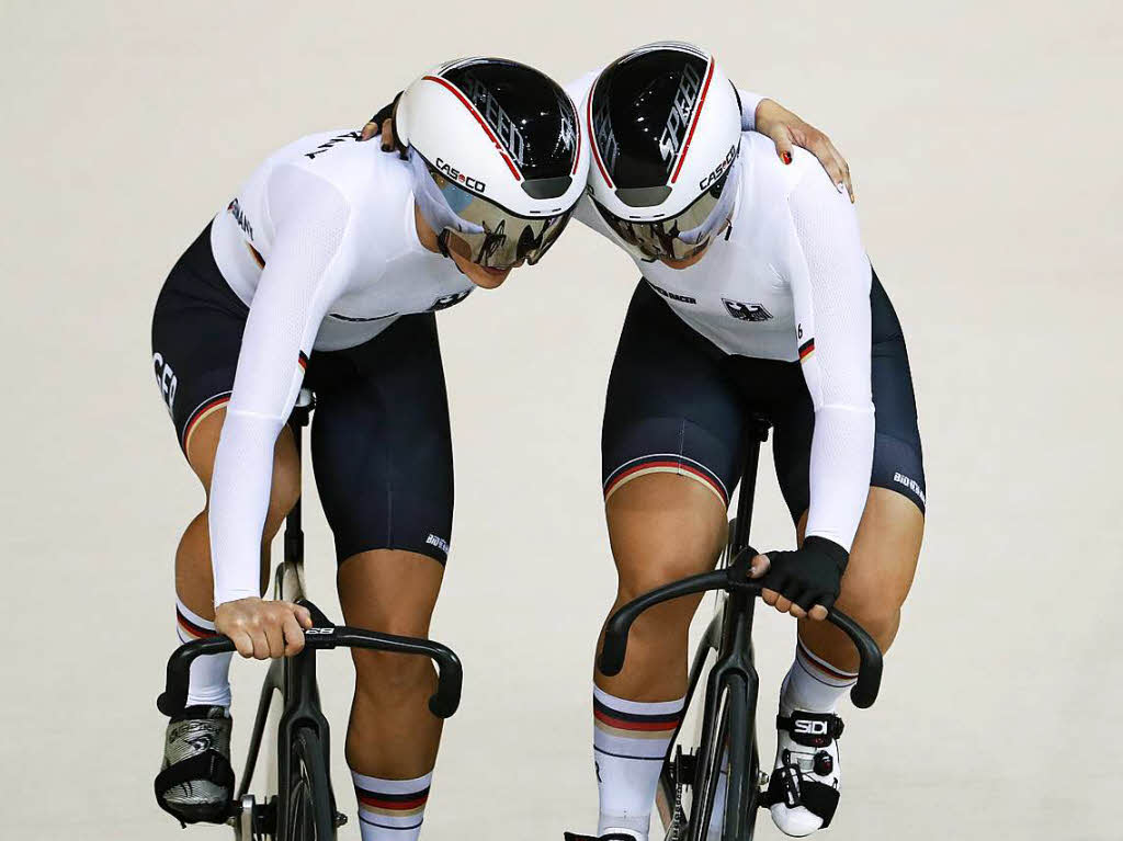 Miriam Welte (links) und Kristina Vogel gewannen Bronze im Team-Sprint beim Bahnradfahren