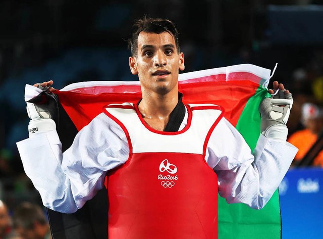 Ahmad Abughaush holte die erste Goldmedaille fr Jordanien.  | Foto: dpa