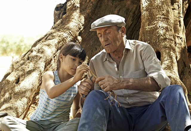 Die kleine Alma und ihr Opa im Olivenhain   | Foto: promo