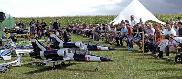 Groes Zuschauerinteresse gab es wiede.... Flugplatzfest des Modellteams Adler.  | Foto: Jrgen Schweizer