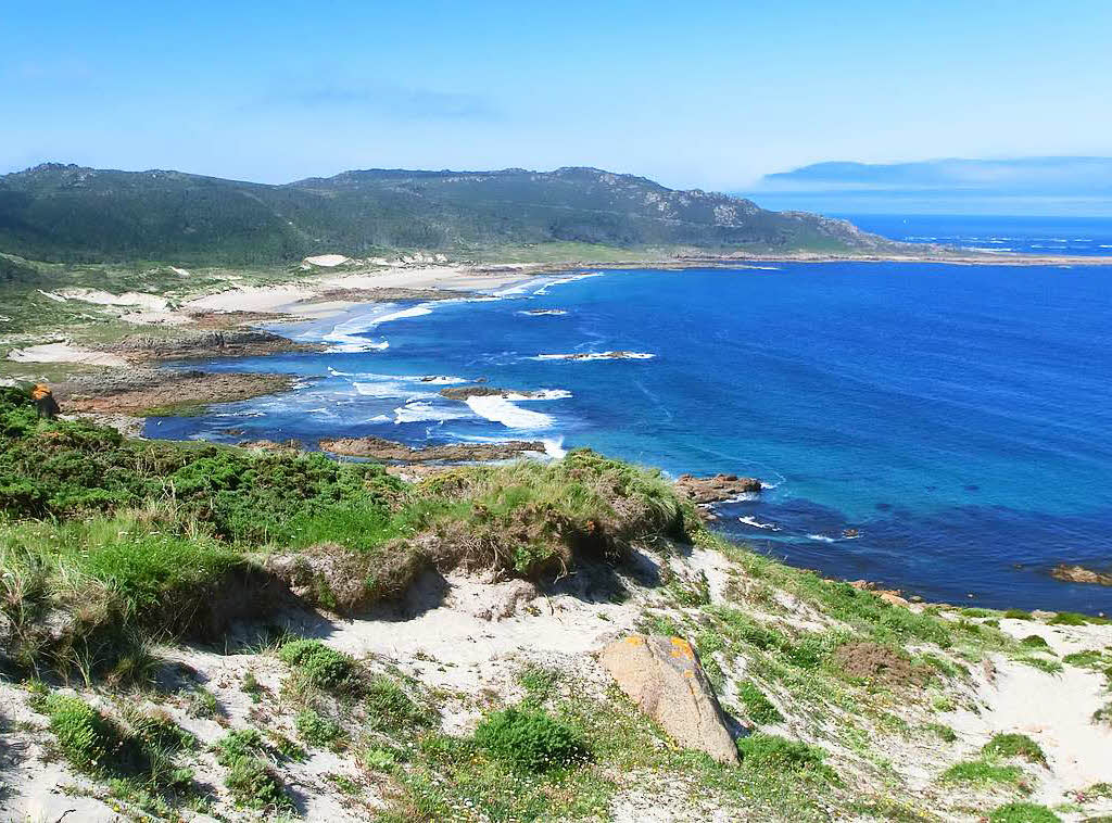 Blick vom Kstenweg O Camino dos Faros auf den Playa do Trecein Galicien/Spanien. Aufgenommen von Dieter Leeb aus RheinfeldenBZ Fotosommer: Wandern