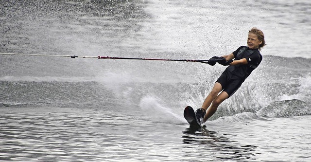 Sasbach. Der zehnjhrige Henry  Oldorff auf dem Slalom-Kurs.  | Foto: Roland Vitt