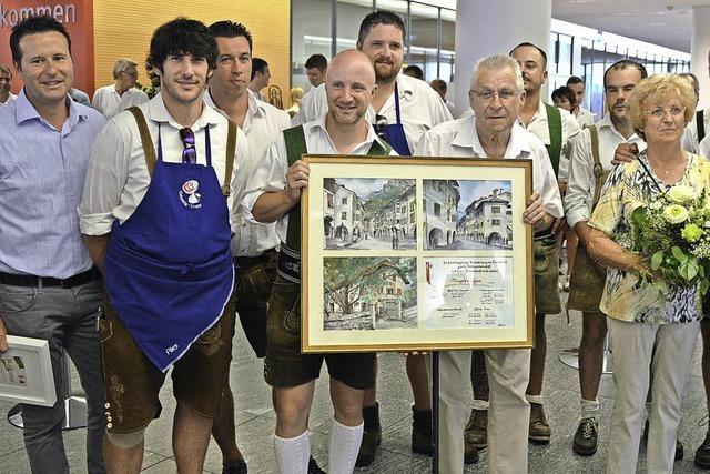 Horst Pichler springt von der Rheinbrcke