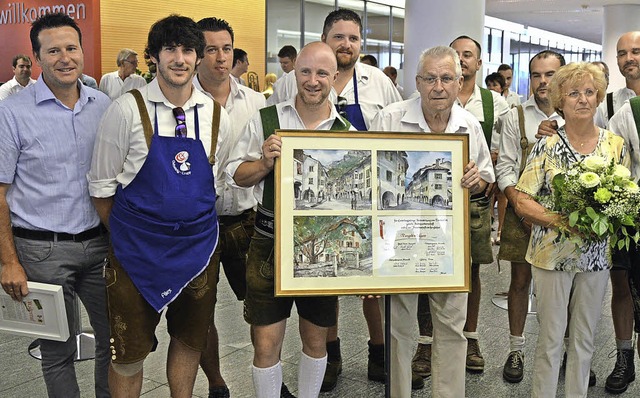 Martin Robatscher und Martin Wehinger ...en Edda Wehinger, links Horst Pichler.  | Foto: Horatio Gollin