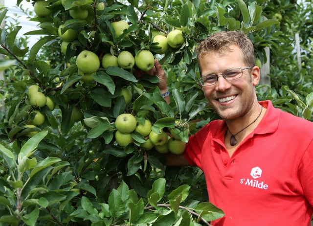 pfel tragen zu 20 Prozent zum Betrieb... David Mild vom gleichnamigen Osthof.   | Foto: Christoph Breithaupt