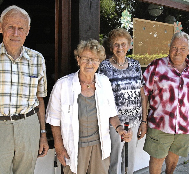 Fritz Rd, Waltraud Eckert, Paula Mais...er Jubilumsfeier am Sonntag geehrt.    | Foto: Peter Schtz