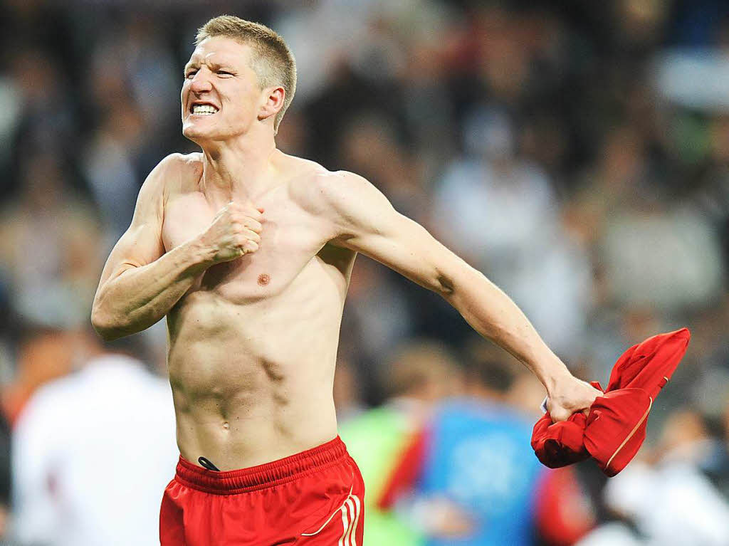 25. April 2012: Schweinsteiger und der FC Bayern schlagen im Bernabu-Stadion Real Madrid und ziehen ins Champions-League-Finale ein.