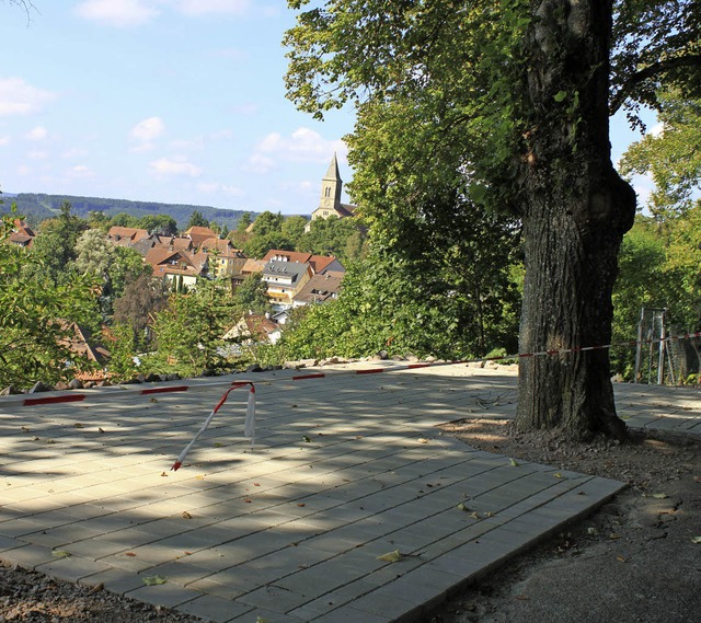 ber diese Plattform am Philosophenweg...fr ein Geschft in der Spiegelstrae.  | Foto: Martha Weishaar