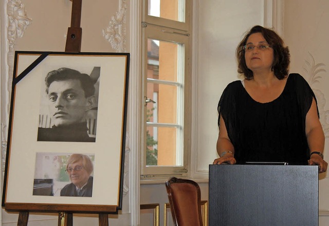 Die Pianistin Sanja Stefanovic hielt die Laudatio auf Peter Feuchtwanger.  | Foto: Hildegard Karig