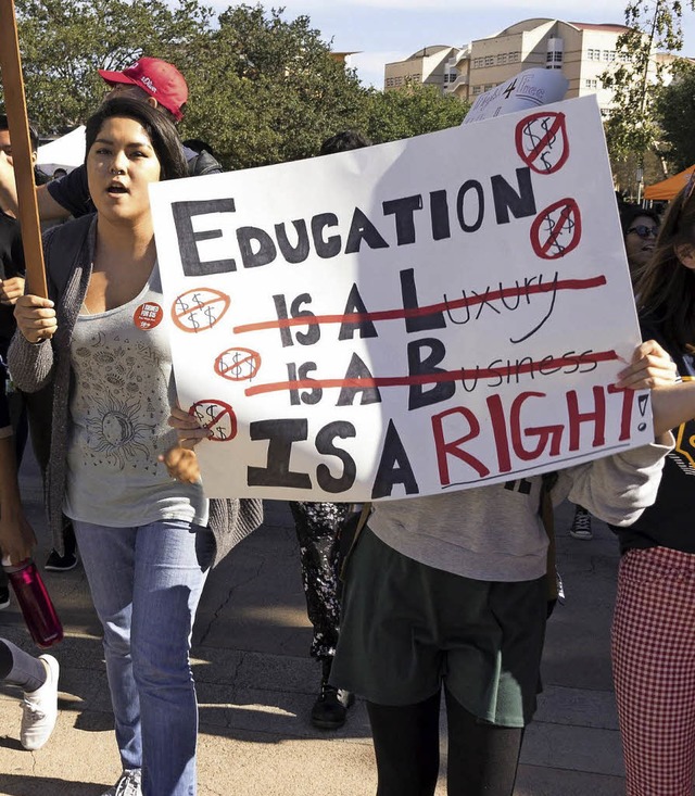 Protest gegen die hohen US-Studiengebhren   | Foto: DPA