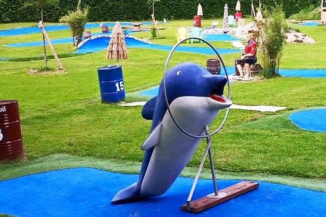 Gar nicht so einfach den Ball  ins Maul des Delfins zu treffen.  | Foto: Fun Strand