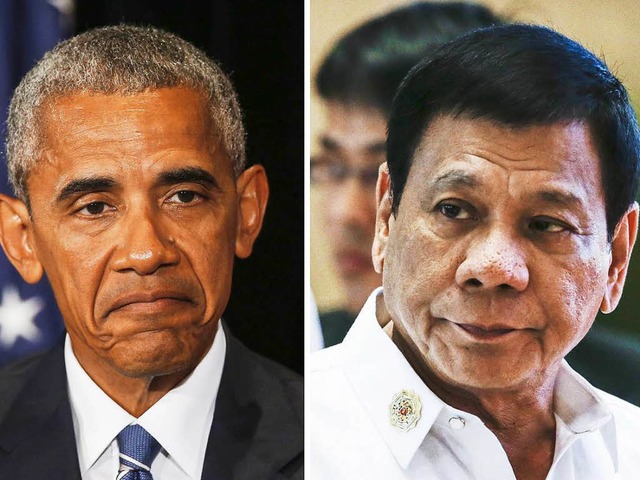 Der philippinische Prsident Rodrigo D...t US-Prsident Barack Obama beleidigt.  | Foto: dpa