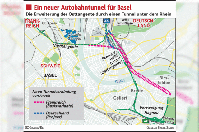 Autobahntunnel unter Basel kostet 1,4 Milliarden Franken
