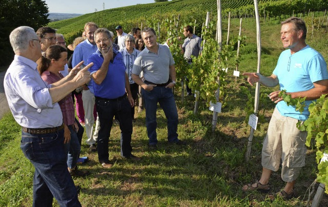 Beim Rundgang gab es viele Fragen, Hansjrg Sprich (rechts) gab gerne Auskunft.   | Foto: Lauber