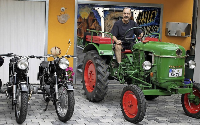 Motorenfan Hans Dieter Kern aus Krzell   | Foto: Hans Spengler