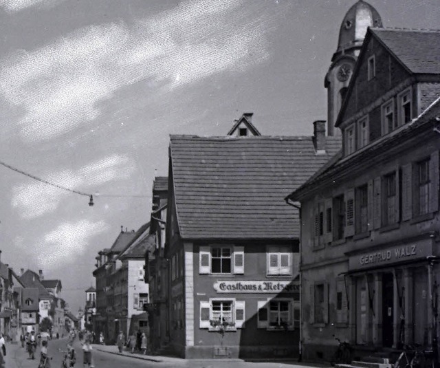 Die Oberkircher Hauptstrae in den 1950er Jahren   | Foto: Stadtarchiv