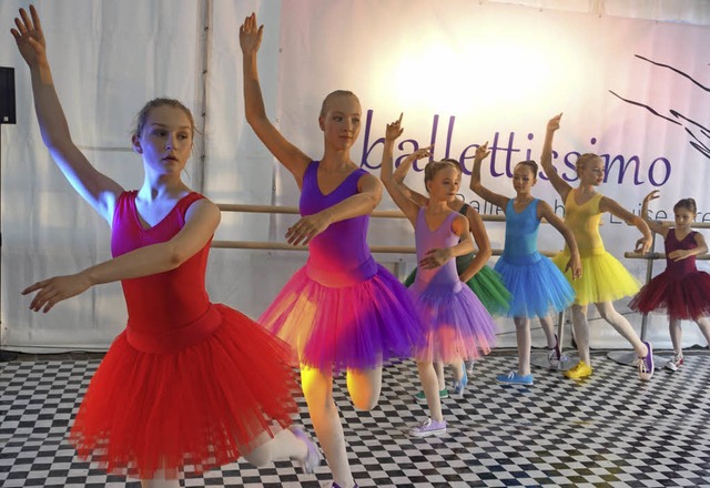 Anmutig tanzten Ballettschlerinnen auf der Laufenbrcke.  | Foto: Roswitha Frey