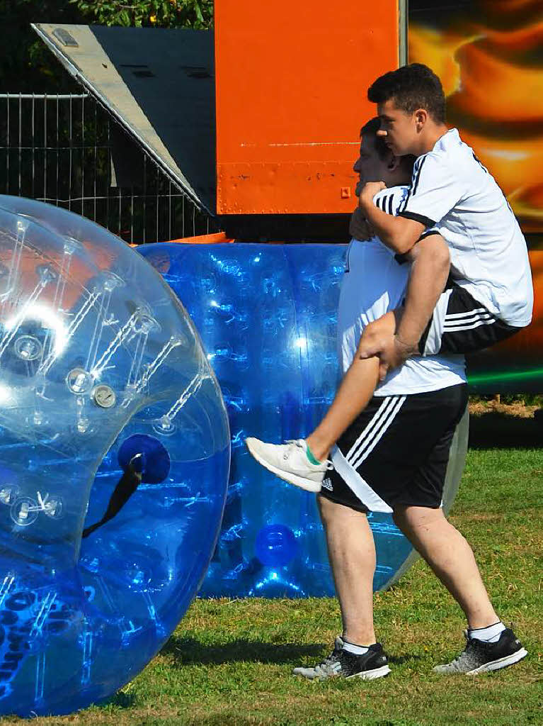 Der Spa stand beim Bubblesoccer-Turnier in Denzlingen an erster Stelle.