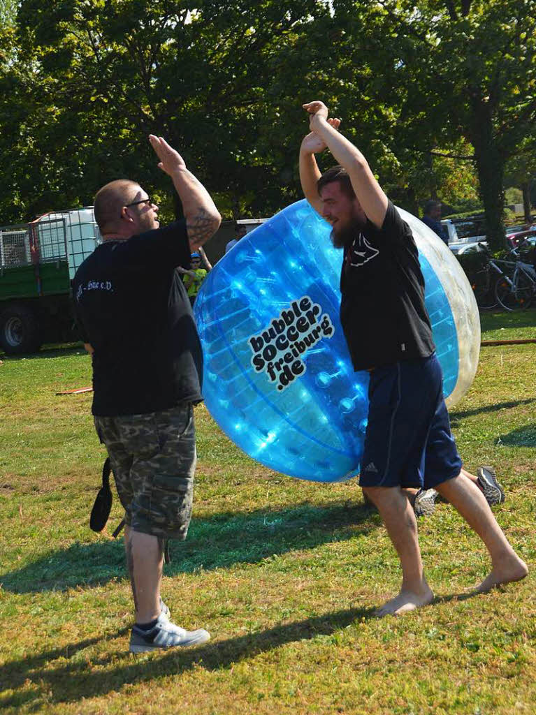 Der Spa stand beim Bubblesoccer-Turnier in Denzlingen an erster Stelle.