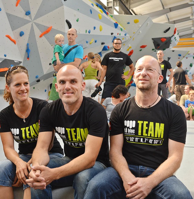 Das Team von L bloc,  Markus Matt (Mitte)  und Arne Sauer, links Yasmin Maurer   | Foto: Martin Eckert