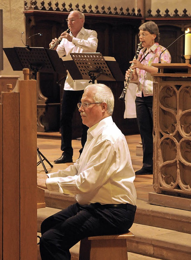 Die dritte Sommermusik in der  Lahrer ... und Orgel) und Willi Frank (Orgel).    | Foto: Wolfgang Knstle