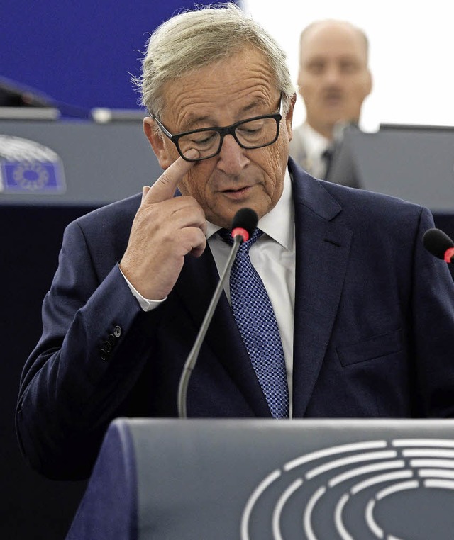 Die Themen pflichtschuldig abgearbeitet: Jean-Claude Juncker   | Foto: AFP
