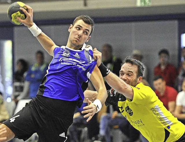 Derbytime in der Sdbadenliga: Marius ...ha Erler (SG Kndringen-Teningen II).   | Foto: Achim Keller