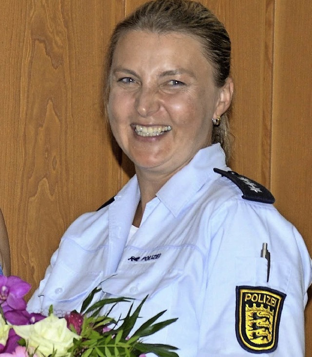 Hauptkommissarin Helena Brixa in Maulburg.   | Foto: Georg Diehl