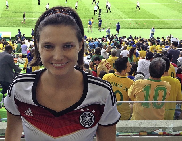 Jessika Graf whrend des Finalspiels Deutschland-Brasilien   | Foto: Privat
