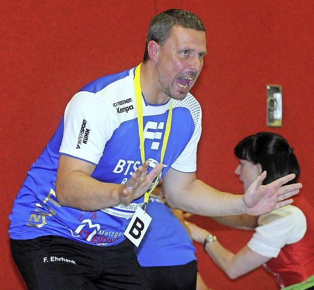 HTV-Trainer Frank Ehrhardt begeistert sein Team.   | Foto: Wolfgang Knstle