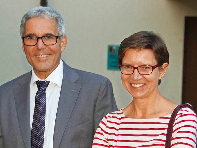 Der glckliche Amtsinhaber Markus Vollmer und Ehefrau Bernadette  | Foto: hr