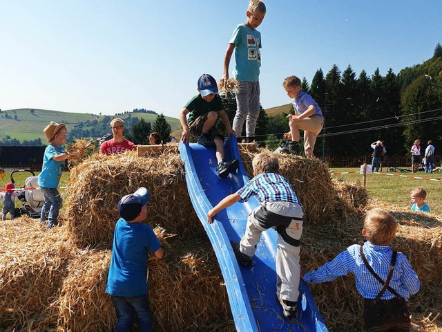 Beim Weidefest in Gersbach sorgte die Strohburg fr Spa bei den  Kindern  | Foto: Hans-Jrgen Hege