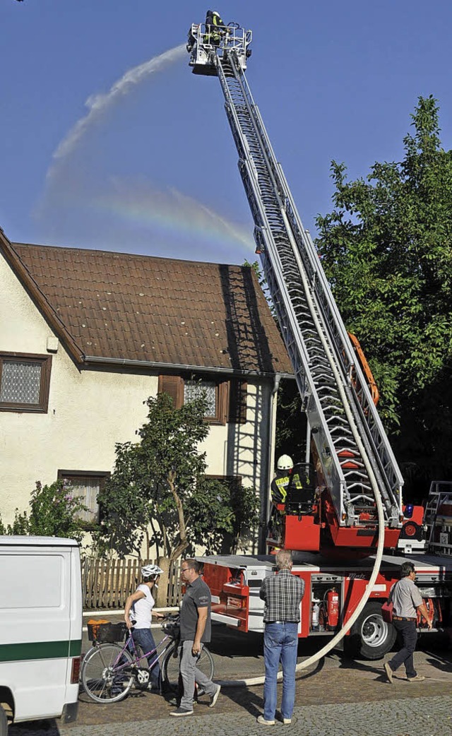 Nur eine bung: Feuerwehreinsatz in Vrstetten   | Foto: Herbert Geisler