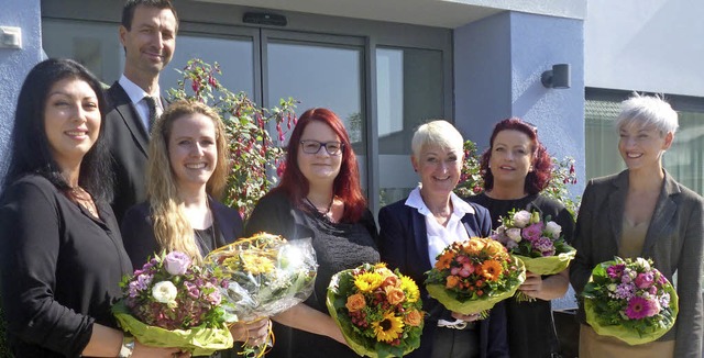 Das Fhrungsteam des Haus am Vitibuck .... Hinten: Geschftsfhrer Holger Karg   | Foto: Susanne Schleinzer-Bilal