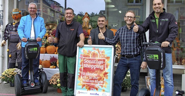 Andreas Prokscha, Jrg Stcklin, Marti...verkaufsoffenen Sonntags mchtig Gas.   | Foto: Frey